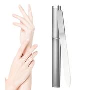Crystal Glass Nail File - Cuticle Pusher, Crystal Nail File With Case, Portable Professional Double Sided Etched Glass Fingernail File Manicure Pedicure Nail Care