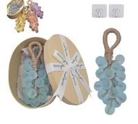 Crystal Grape Soap on a Rope,Personalized Original Handmade Crystal Grape Soap,Gentle Cleansing Soaps,Lasting Fragrance,Natural Fruit Shaped Bath Bar,for Men and Women To Hang Decor (SIZE, B-022)