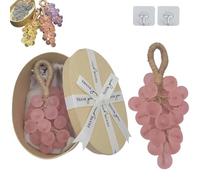 Crystal Grape Soap on a Rope,Personalized Original Handmade Crystal Grape Soap,Gentle Cleansing Soaps,Lasting Fragrance,Natural Fruit Shaped Bath Bar,for Men and Women To Hang Decor (SIZE, E-055)