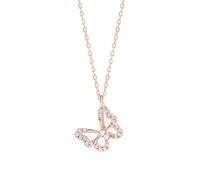 Crystal Heart Necklace,925 Hollow Butterfly Necklace for Women Light Zirconcle The for Women/Rose