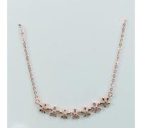 Crystal Heart Necklace,925 Two Color Korean Sweet Zircon Flower Sun Necklaces for Women Girl Choker The for Women/Rose