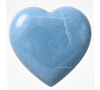 Crystal Heart Palm Stone - Piedra de preocupación de masaje de bolsillo para el equilibrio natural del chakra del cuerpo, curación de Reiki y rejilla de cristal (Angelite)