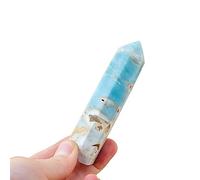 Crystal Hexagonal Point Wand Sky Blue Crystal Column Gemstone Polished Stone Home Decoration Ornaments (Size : 8-10cm)