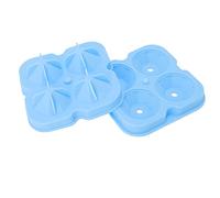 Crystal Ice Cube Tray | 4 Hole Silicone Tray for Ice/Cake/Chocolate | Non - Stick & Easy to Maintain | Microwave & Dishwasher Safe (Blue)