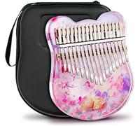 Crystal Kalimba Thumb Piano 21 teclas con estuche EVA Kit completo para niños adultos principiantes, forma de oso Piano de dedo de cristal transparente 17 teclas, instrumentos sicales profes