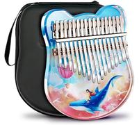 Crystal Kalimba Thumb Piano 21 teclas con estuche EVA Kit completo para niños adultos principiantes, forma de oso Piano de dedo de cristal transparente 17 teclas, instrumentos sicales profes