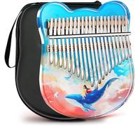 Crystal Kalimba Thumb Piano 21 teclas con estuche EVA Kit completo para niños adultos principiantes, forma de oso Piano de dedo de cristal transparente 17 teclas, instrumentos sical profesio