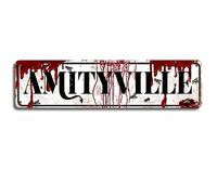 Crystal Lake Camp Signs - Letrero de metal de estaño - Decoración de pared de película de terror vintage de 4 x 16 pulgadas para dormitorio, decoraciones de fiesta de terror, póster de película de