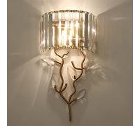 Crystal Leaves Wall Lamp Porch Aisle Post- Living Room Bedroom Bedside Background DecoratLight, Chandeliers