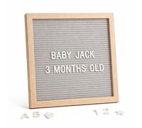 Crystal Lemon, tablero de letras de fieltro gris, 25,4 x 25,4 cm, letras no recortadas, marco de madera, señal intercambiable para montaje en pared o sobremesa