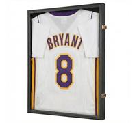 Crystal Lemon - Vitrina grande con marco de jersey, protección UV, vitrina de pared negra para recuerdos de baloncesto y fútbol, 31.2 x 23.2 pulgadas