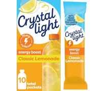 Crystal Light Energy Boost - Mezcla de bebida de limonada, paquetes de 10 unidades para llevar