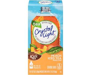 CRYSTAL LIGHT ICED TEA PEACH DRINK MIX ON THE GO 10 PACKET BOX AMERICAN