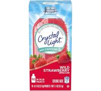 Crystal Light Mezcla de bebida de fresa silvestre con cafeína para llevar, 10 sobres de 31,1 g