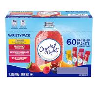 Crystal Light On the Go, 60 Ct. - Variety Pack (Lemonada, Fruit Punch, Raspberry Lemonade, Wild Strawberry) 178 g