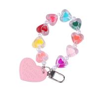 Crystal Love Heart Lanyard para teléfono Anti-Lost pulsera llavero para teléfono móvil caso correa de muñeca coche llavero lindo teléfono encanto