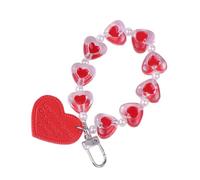 Crystal Love Heart Lanyard para teléfono Anti-Lost pulsera llavero para teléfono móvil caso correa de muñeca coche llavero lindo teléfono encanto