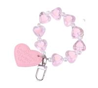 Crystal Love Heart Lanyard para teléfono Anti-Lost pulsera llavero para teléfono móvil caso correa de muñeca coche llavero lindo teléfono encanto
