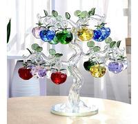 Crystal Manzano Adornos 18 unids Colgando Manzanas Decoración Hogar Figuras Navidad Año Nuevo Artesanía Regalos Recuerdo de vidrio Miniaturas-tronco transparente_18pcs manzanas