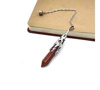Crystal Natural StoneHexagonal Column Pendulum Pendant Dowsing Amulet Pendule Healing Chakra Pendulum Chain Charm Jewelry-Brown Sand