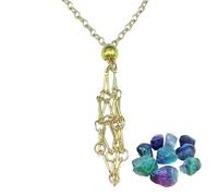 Crystal Necklace Holder - Interchangeable Necklace Cord For Crystal Stylish and Beautiful,Necklaaace Cord Empty Stone Holder, Stainless Necklaces Cage Cords For Crystals, Adjustable Necklaces