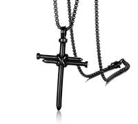 Crystal Necklace,Men's Fashion Accessories Nails and Rope Long Sweater Necklaces a
