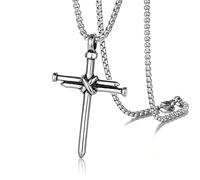 Crystal Necklace,Men's Fashion Accessories Nails and Rope Long Sweater Necklaces B