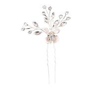 Crystal Pearl Flower Hair Pins Clips For Women Bride Jewelry Wedding Accessories Rhinestone Party Hairpin Headpiece(Color 4)