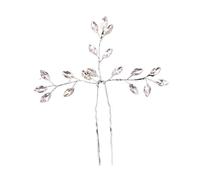 Crystal Pearl Flower Hair Pins Clips For Women Bride Jewelry Wedding Accessories Rhinestone Party Hairpin Headpiece(RED)