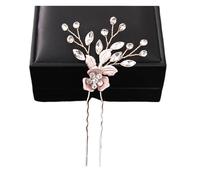 Crystal Pearl Flower Hair Pins Clips For Women Bride Jewelry Wedding Accessories Rhinestone Party Hairpin Headpiece(Color-2)