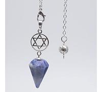 Crystal Pendulums para Dowsing Amuleto Adivinación Meditación Cono Péndulo Piedra Natural Punto de Cuarzo Punto Colgantes Curación Pendulos-Sodalito