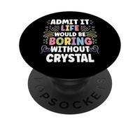 Crystal Personalized Name Funny Cute Custom Crystal Name PopSockets PopGrip Adhesivo