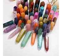 Crystal Point Prism Crafts - Torre de cuarzo de piedra natural, 36 colores, varita mineral, decoración del hogar