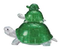 Crystal Puzzle | 3D Tortugas Verde | Diseño Transparente | 37 Piezas | Kit de construcción para niños y Adultos | HCM Kinzel
