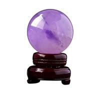 Crystal Quartz Rainbow Amethyst Sphere Ball Stone Home Office Aquarium Decoration Accessories Gemstone Crystals Crystals,Purple,65~70mm