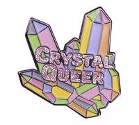 Crystal Queer Rainbow Flag Colors Glitter Gay LGBTQ Lesbian Bisexual Pride LGBTQ Funny Humor Joke 3.6 cm Esmalte Pin Insignia, 1.4 Inches, Esmalte, Esmalte