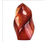 Crystal Red Agate Torch Carnelian Flame Quartz Carving Ornament Gemstone Crafts Home Decor (Size : 170-250g 1pc)