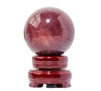 Crystal red Strawberry Crystal raw Stone DIY Polished Creative Home Desktop Decoration Crystal Ball Ornaments,40mm
