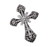 Crystal Rhinestone Air Vent Clips - Jesus Car Decoration | Bling Rhinestone Car Air Conditioning Vent Fragrance Clip | 7cm X 5.5cm Metal Construction, Crystal Cross Pendant, Universal Fit Interior