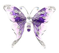 Crystal Rhinestone Butterfly Brooch Pin Blue Color Butterfly Brooches for For Women Girls Wedding/banquet/birthday Party-purple