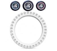 Crystal Rhinestone Car Bling Sticker Ring Emblem, Auto Start Engine Ignition Key & Button Bling, By Bling Car Decor (Silver) by Bling Car Decor