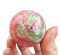 Crystal Rose Stone Ball Crystal Divnation Sphere Feng Shui Crystal Sphere Ornaments for Balance Yoga Home Office Decoration,60~65mm