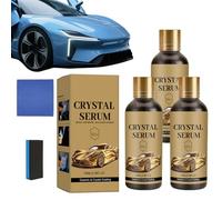 Crystal Serum Ceramic Coating for Cars - 9H Nano Graphene Protection, Ultra Gloss & Scratch Resistance - Easy Application Pro Detailer Grade DIY Applicator Kit (3pc)