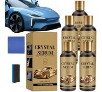 Crystal Serum Ceramic Coating for Cars - 9H Nano Graphene Protection, Ultra Gloss & Scratch Resistance - Easy Application Pro Detailer Grade DIY Applicator Kit (5pc)
