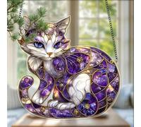 Crystal Sky Bluebird Stained Art Ornament,2D Acrylic Birds Sun Window Hanging,Stained Glass Decorations,for Windows Indoor Gardens Home Garden Modern Wall Hanging