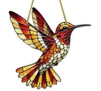 Crystal Sky Bluebird Stained Art Ornament,2D Acrylic Birds Sun Window Hanging,Stained Glass Decorations,for Windows Indoor Gardens Home Garden Modern Wall Hanging