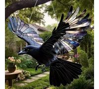 Crystal Sky Bluebird Stained Art Ornament,2D Acrylic Birds Sun Window Hanging,Stained Glass Decorations,for Windows Indoor Gardens Home Garden Modern Wall Hanging