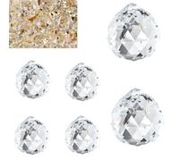 Crystal Sonnenfänger Kristall Prisma aus Glas, CuiCanfla 6 Stück Prisma Kristall 30mm Kristall zum Aufhängen Suncatcher Kristall für KronleuchAnhänger, Fenster Ornament Handwerk Deko