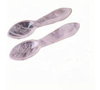 Crystal Spoon - 5 Types: Rose Quartz, Ocean Jade, Moonstone, Golden Silk Jade, and Moss Agate, 5.1-5.5 Inches, Approx. 13-14 CM - Handcrafted Spoon, Cleansing Decor(Rose Quartz)