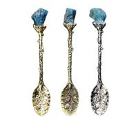 Crystal Spoon Alloy, Vintage Crystal Alloy Spoons 4.33x0.75 Inches